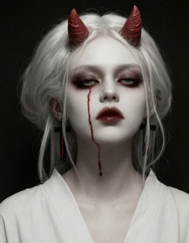 Super prompt: hairstyle + Makeup + Facial expression + Clothing + Pose/comp #1