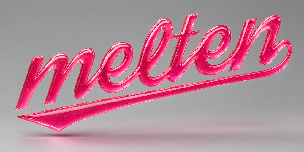 3D hyperrealistic liquid gel text